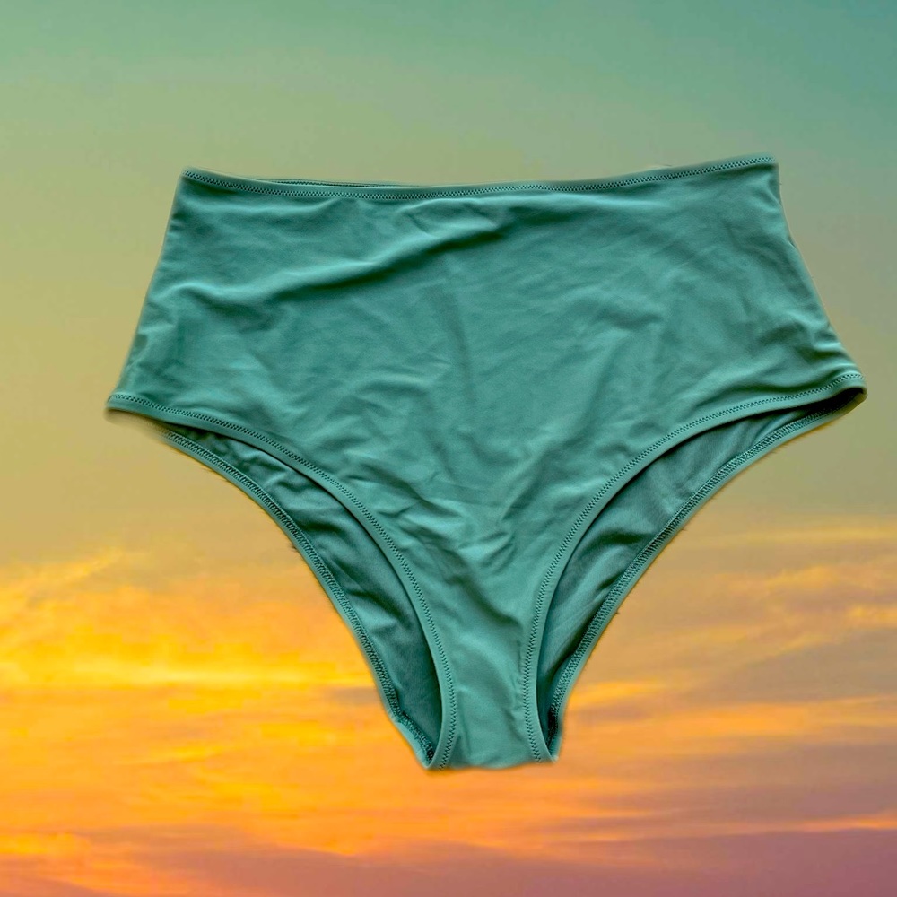 NWT Aerie Swim high Waisted bikini in green sz XL